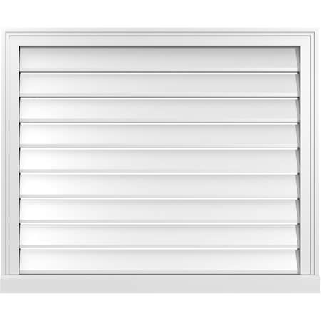 Ekena Millwork Vertical Surface Mount PVC Gable Vent: Functional, w/ 2"W x 2"P Brickmould Sill Frame, 36"W x 30"H GVPVE36X3003SF
